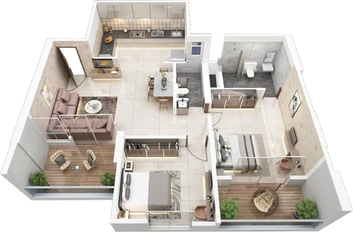 2 BHK Floor Plan